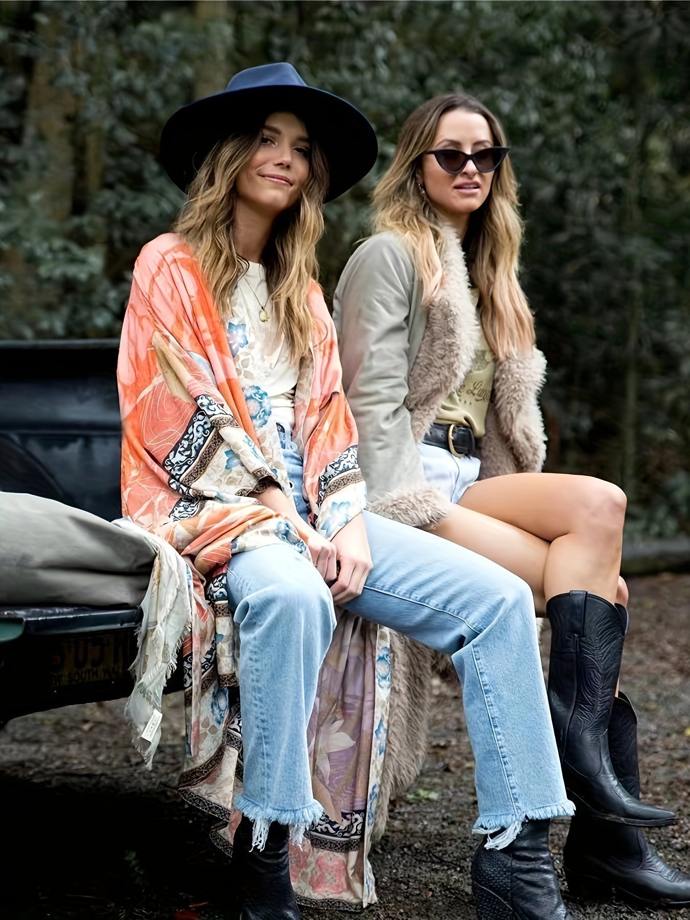Barbara | Lange kimono met bloemenprint dames