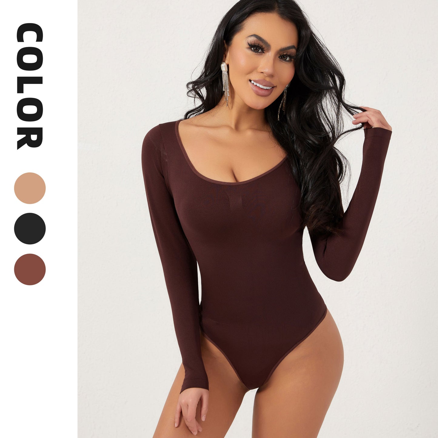 Lange Mouwen Shaping Bodysuit – Naadloze Correctie met Elegante Dekking