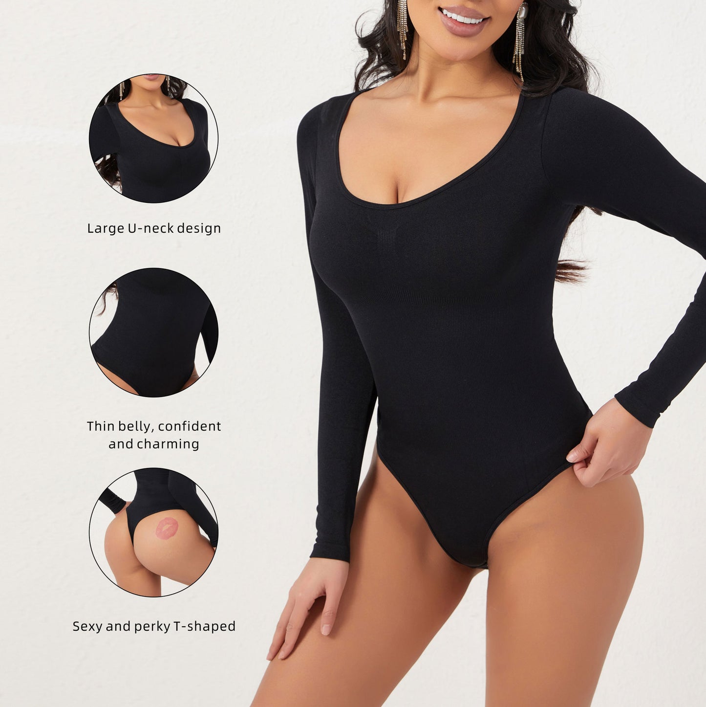 Lange Mouwen Shaping Bodysuit – Naadloze Correctie met Elegante Dekking