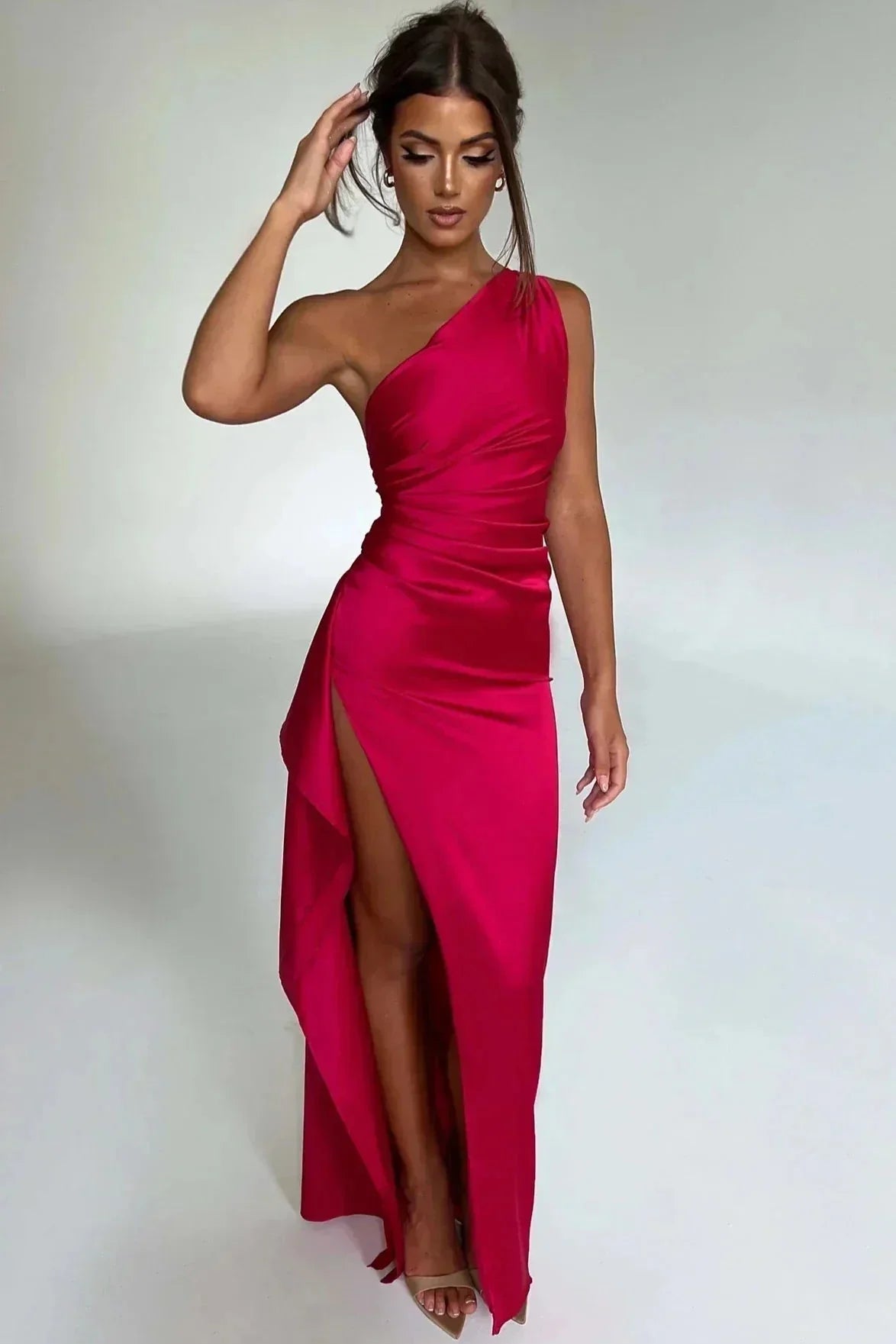 Marigold | Asymmetrische maxi jurk met hoge split