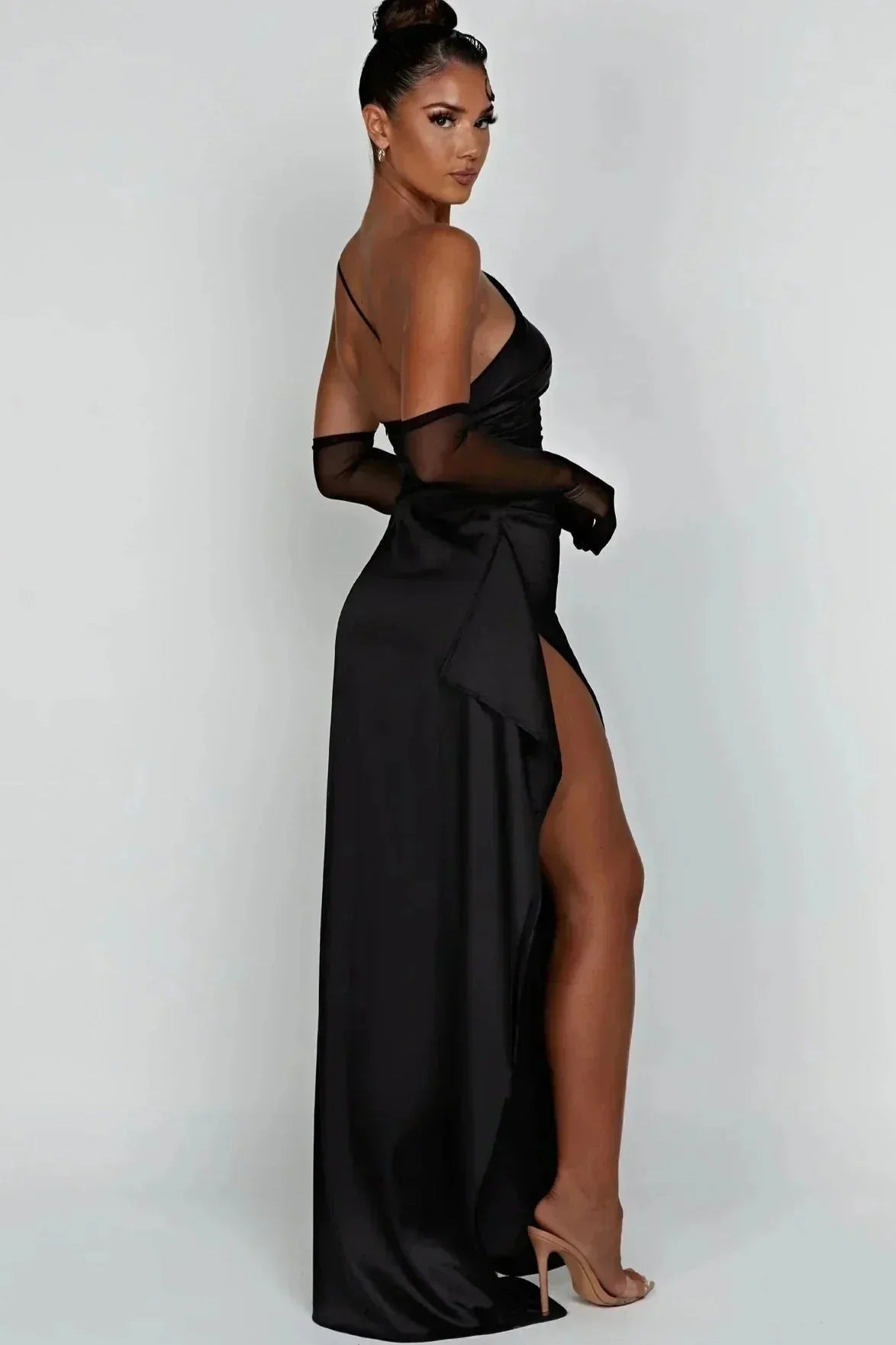 Marigold | Asymmetrische maxi jurk met hoge split