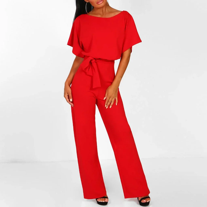 Laravie | Jumpsuit met Ceintuur en Wijde Pijpen