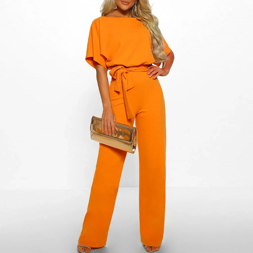 Laravie | Jumpsuit met Ceintuur en Wijde Pijpen