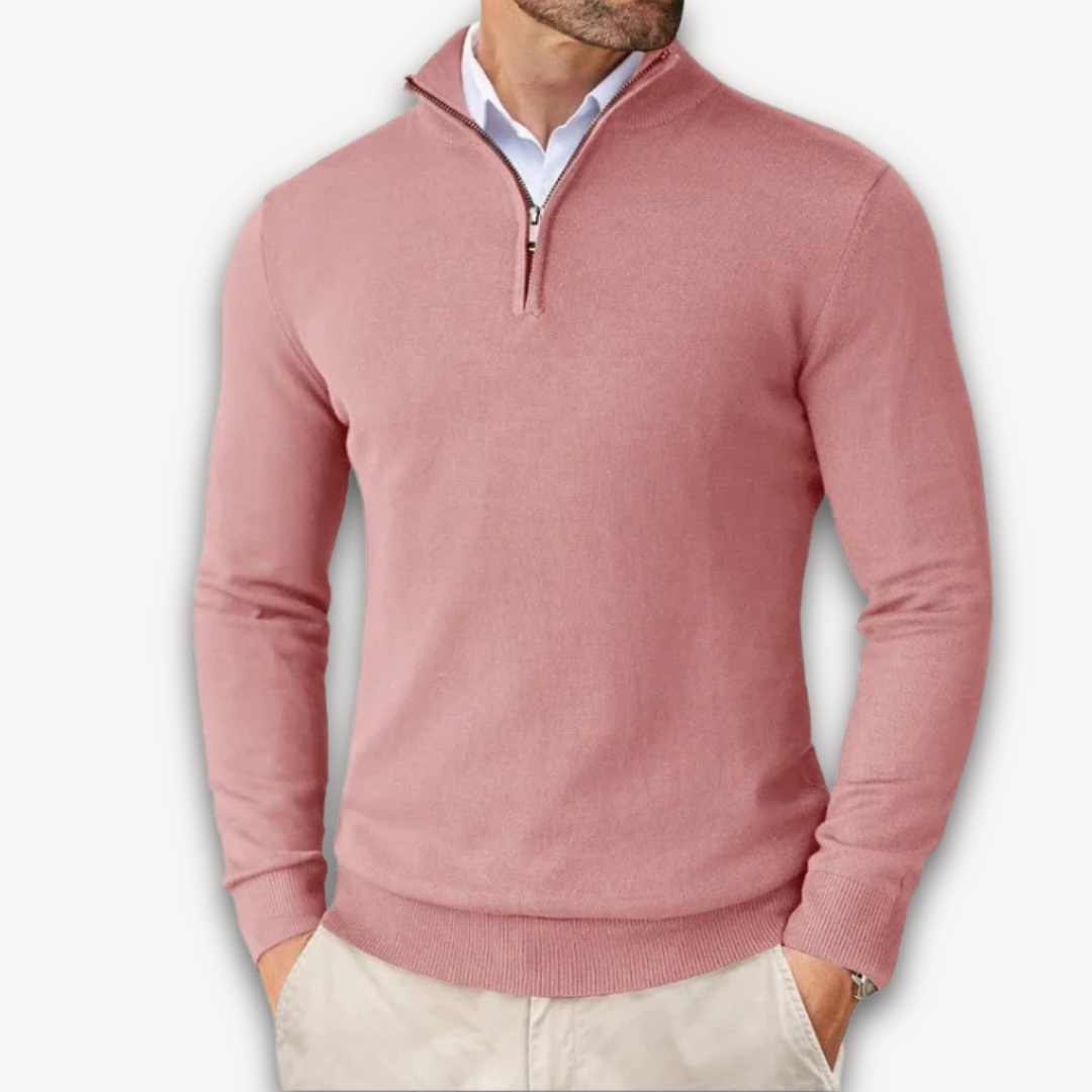 Lichtgewicht Katoenen Heren Trui met Quarter-Zip – Casual Mode
