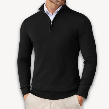 Lichtgewicht Katoenen Heren Trui met Quarter-Zip – Casual Mode