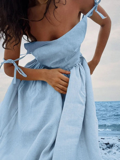 ZAILA | Elegante Linnen Zomerjurk met Fit & Flare Pasvorm