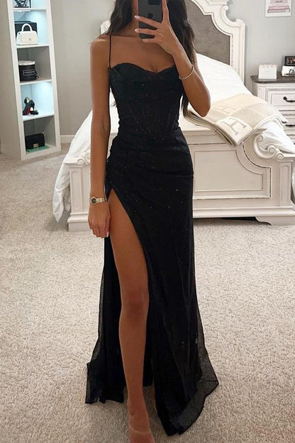 AURORA – Elegante Maxi Jurk met Pailletten en Hoge Split