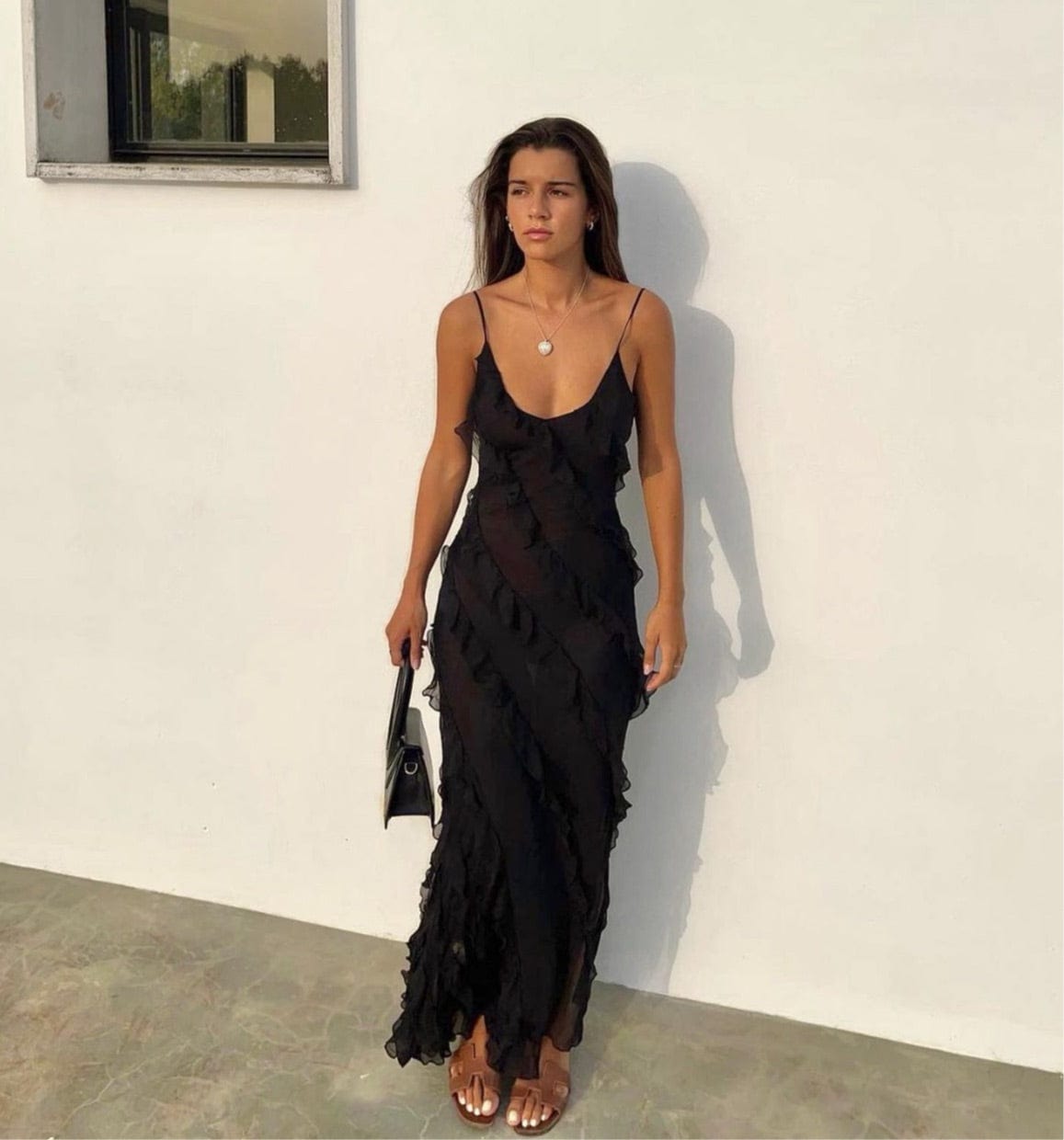 Elegante Vrouwelijke Ruches Jurk - Subtiele Ruches voor een Stijlvolle Look