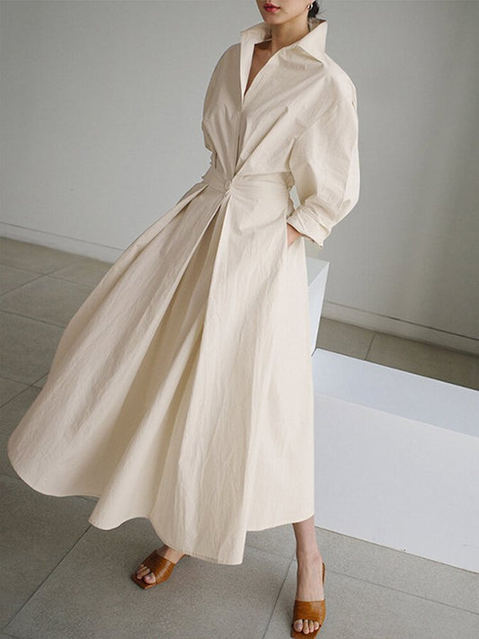 Mathilda | Elegante Overhemdjurk met Knopen