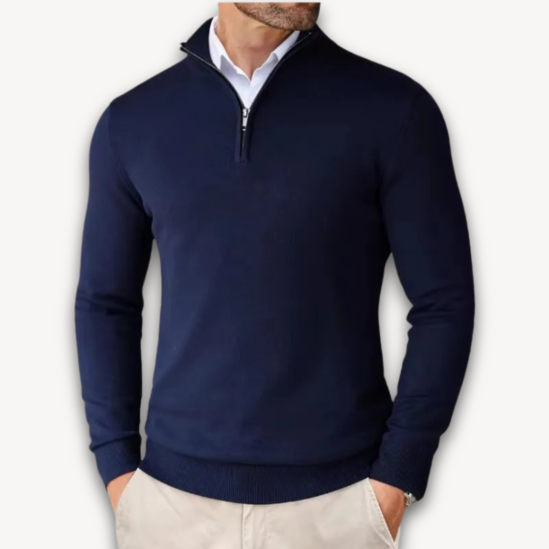 Lichtgewicht Katoenen Heren Trui met Quarter-Zip – Casual Mode