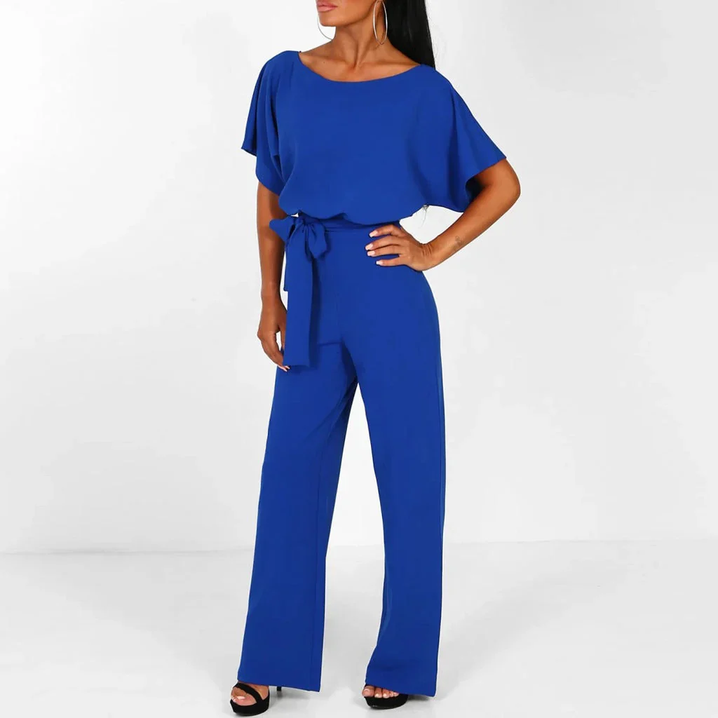 Laravie | Jumpsuit met Ceintuur en Wijde Pijpen