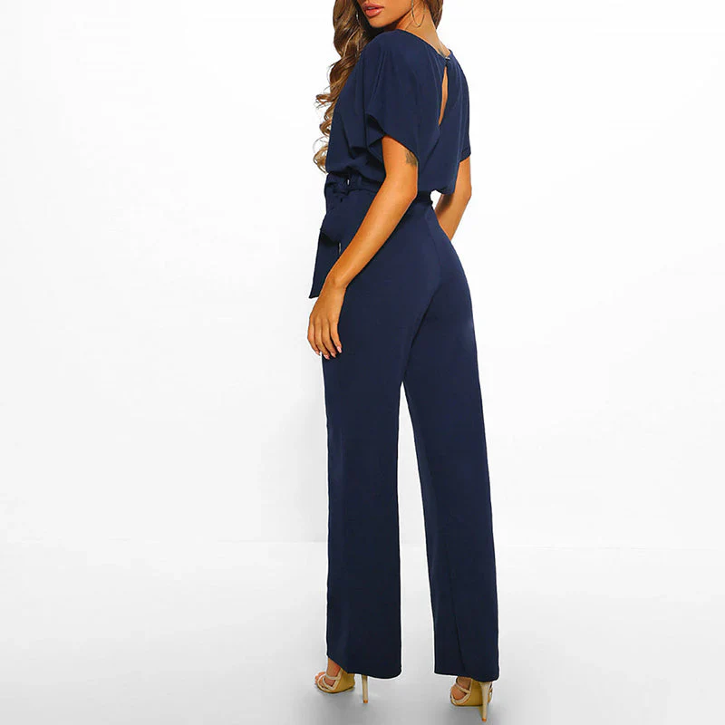Laravie | Jumpsuit met Ceintuur en Wijde Pijpen
