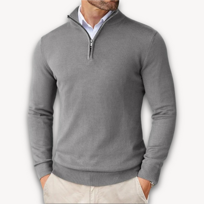 Lichtgewicht Katoenen Heren Trui met Quarter-Zip – Casual Mode
