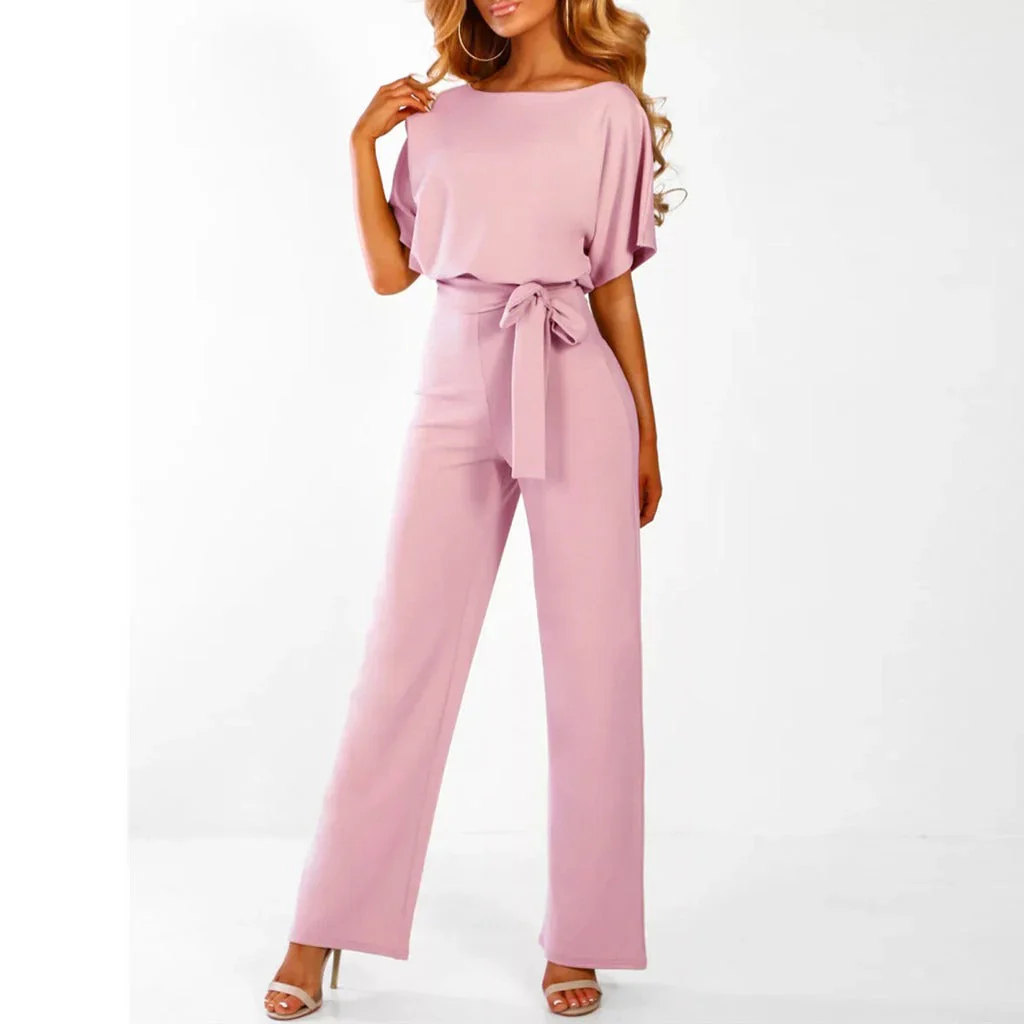 Laravie | Jumpsuit met Ceintuur en Wijde Pijpen
