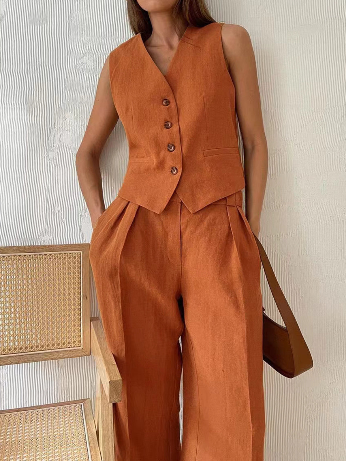 Zomerset voor Dames van Katoen en Linnen met Broek