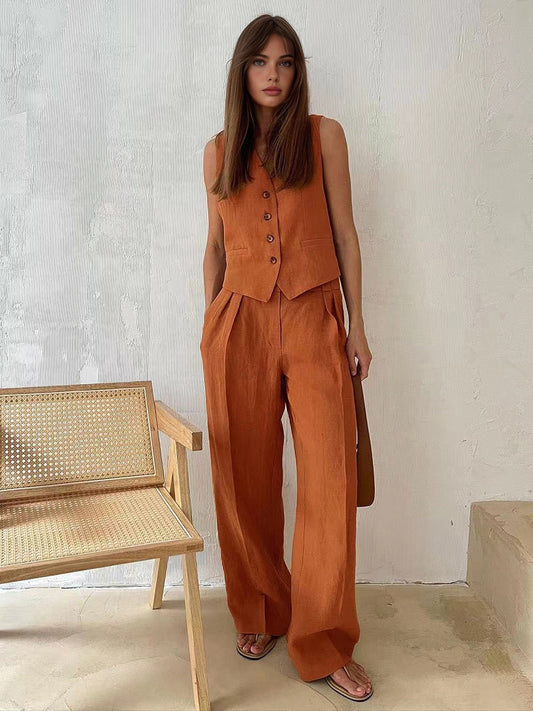Zomerset voor Dames van Katoen en Linnen met Broek