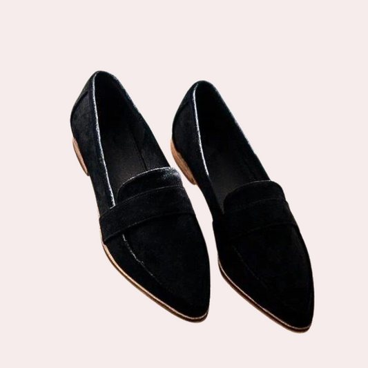 Dames loafers met ronde neus en gestikte rand