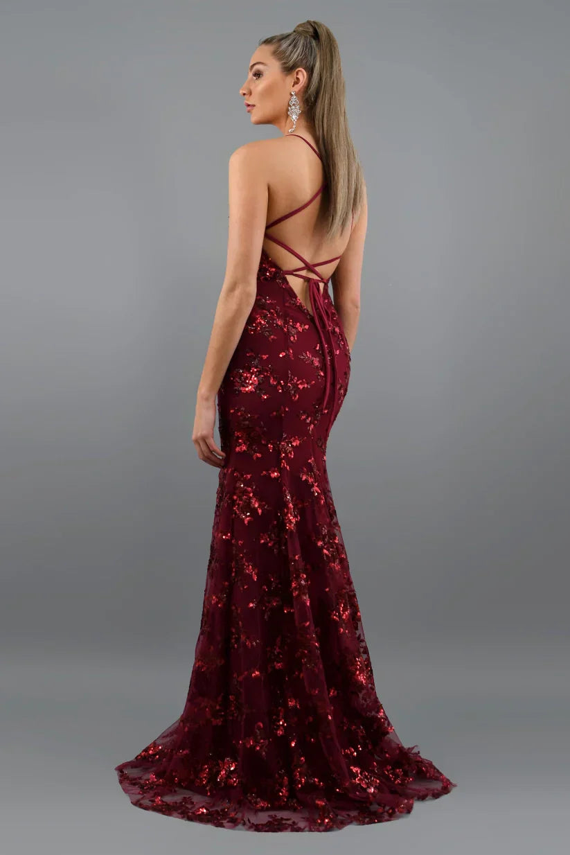 Stijlvolle Maxi Jurk met Volledige Pailletten voor een Elegante Look