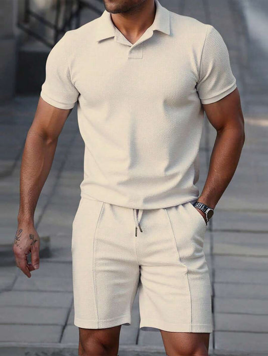 Lichte Korte Polo Shorts Set van Hoogwaardige Katoen