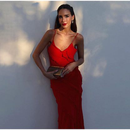 Valerisse | Maxi Jurk met Ruffles en Subtiele Split