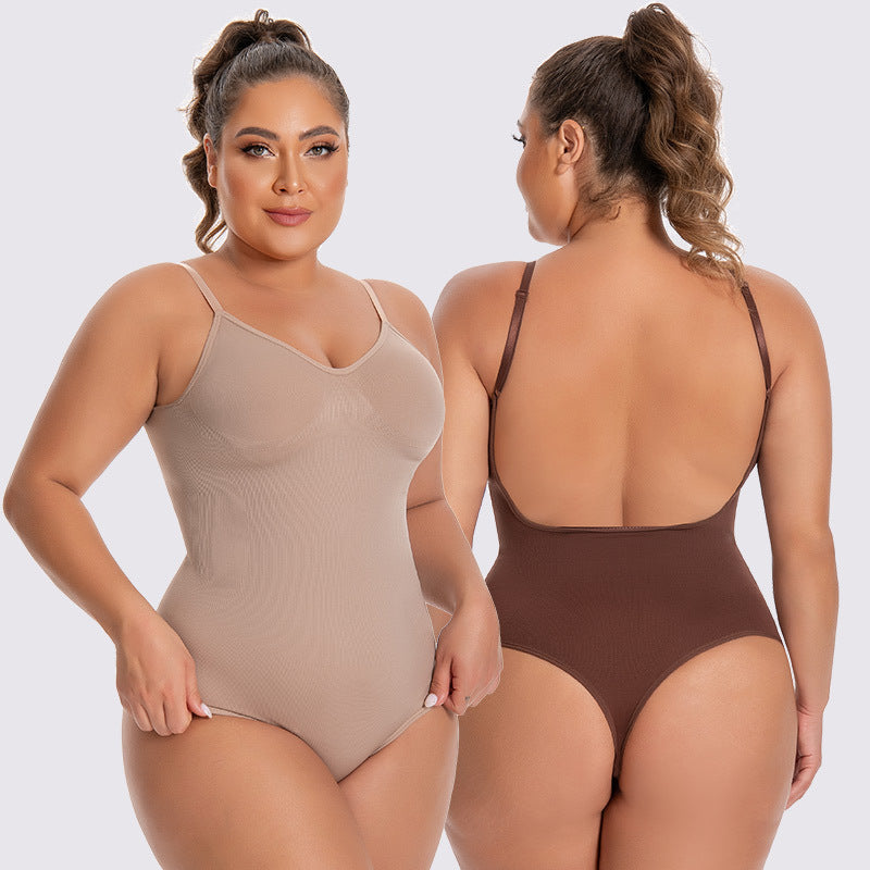 Naadloze Shaping Bodysuit voor Dames – Corrigerend Ondergoed met Open Rug en T-String