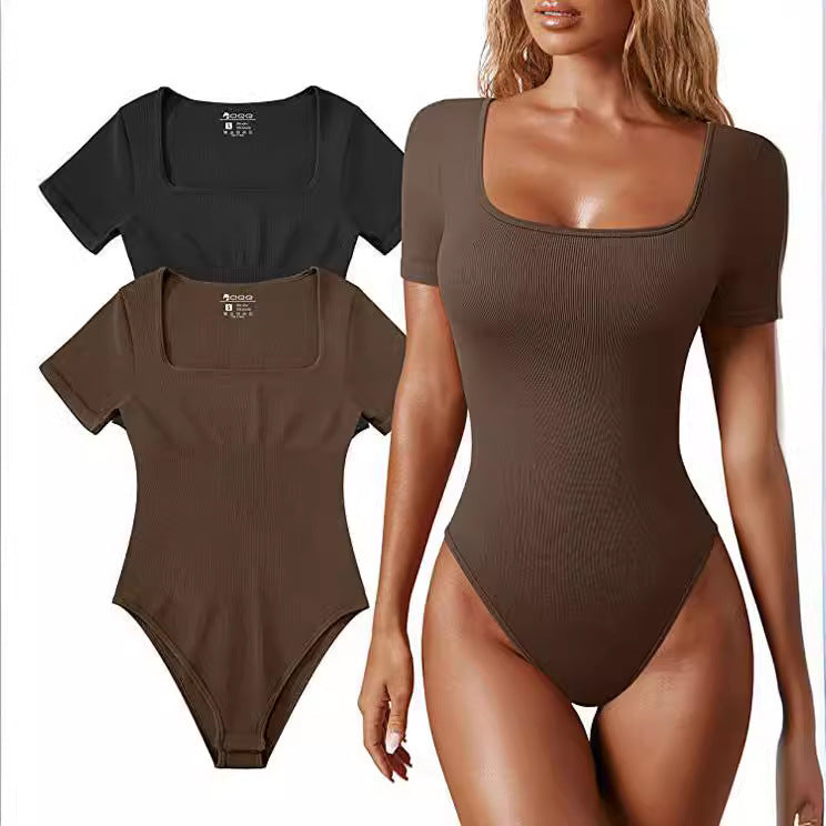 Set van 2 Bodysuits met Vierkante Hals – Strakke Fit &amp; Elegante Look voor Elke Dag