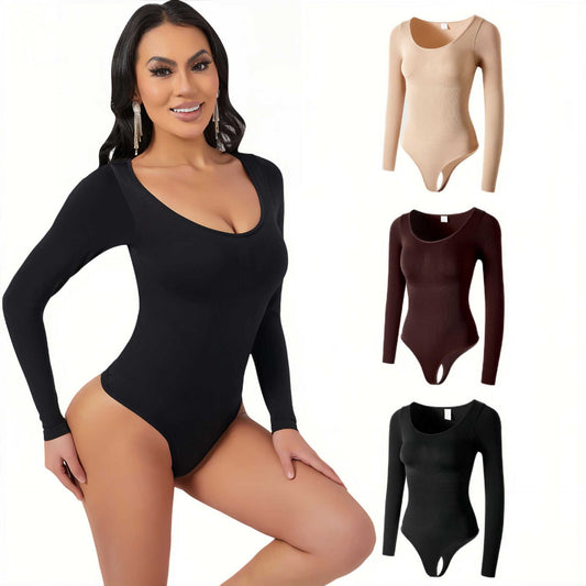 Lange Mouwen Shaping Bodysuit – Naadloze Correctie met Elegante Dekking