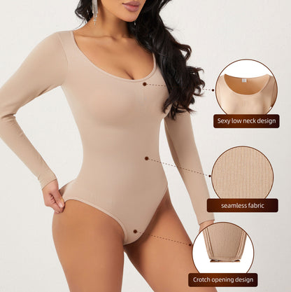 Lange Mouwen Shaping Bodysuit – Naadloze Correctie met Elegante Dekking