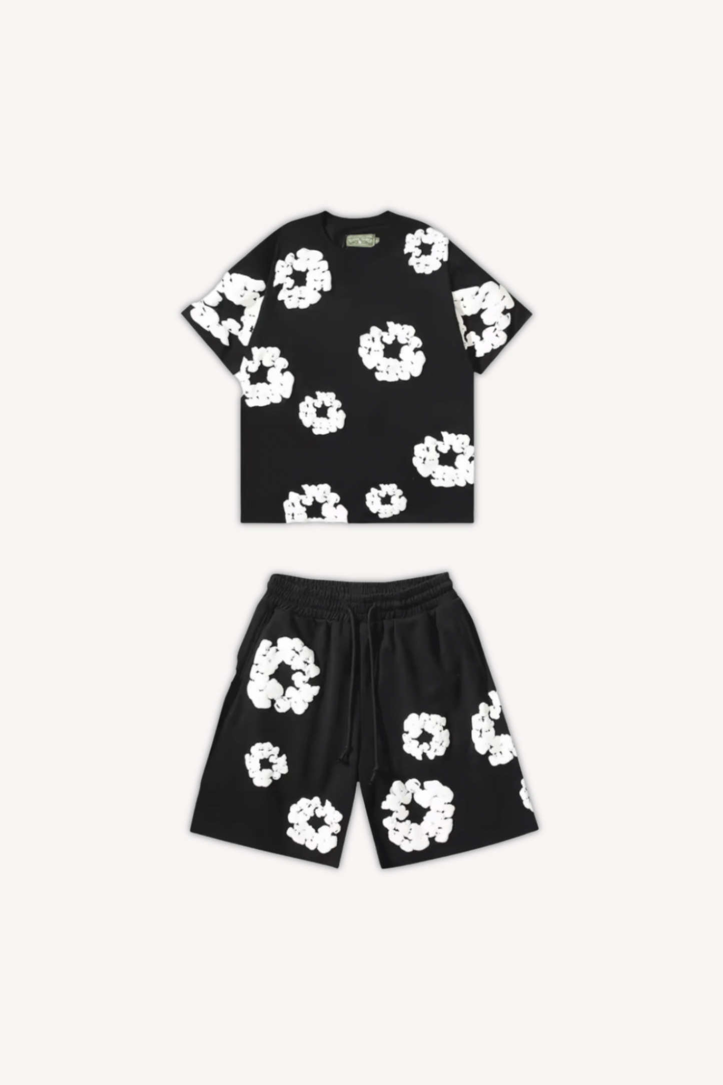 Katoenen Wreath Zomer T-Shirt en Shorts Set voor Mannen en Vrouwen