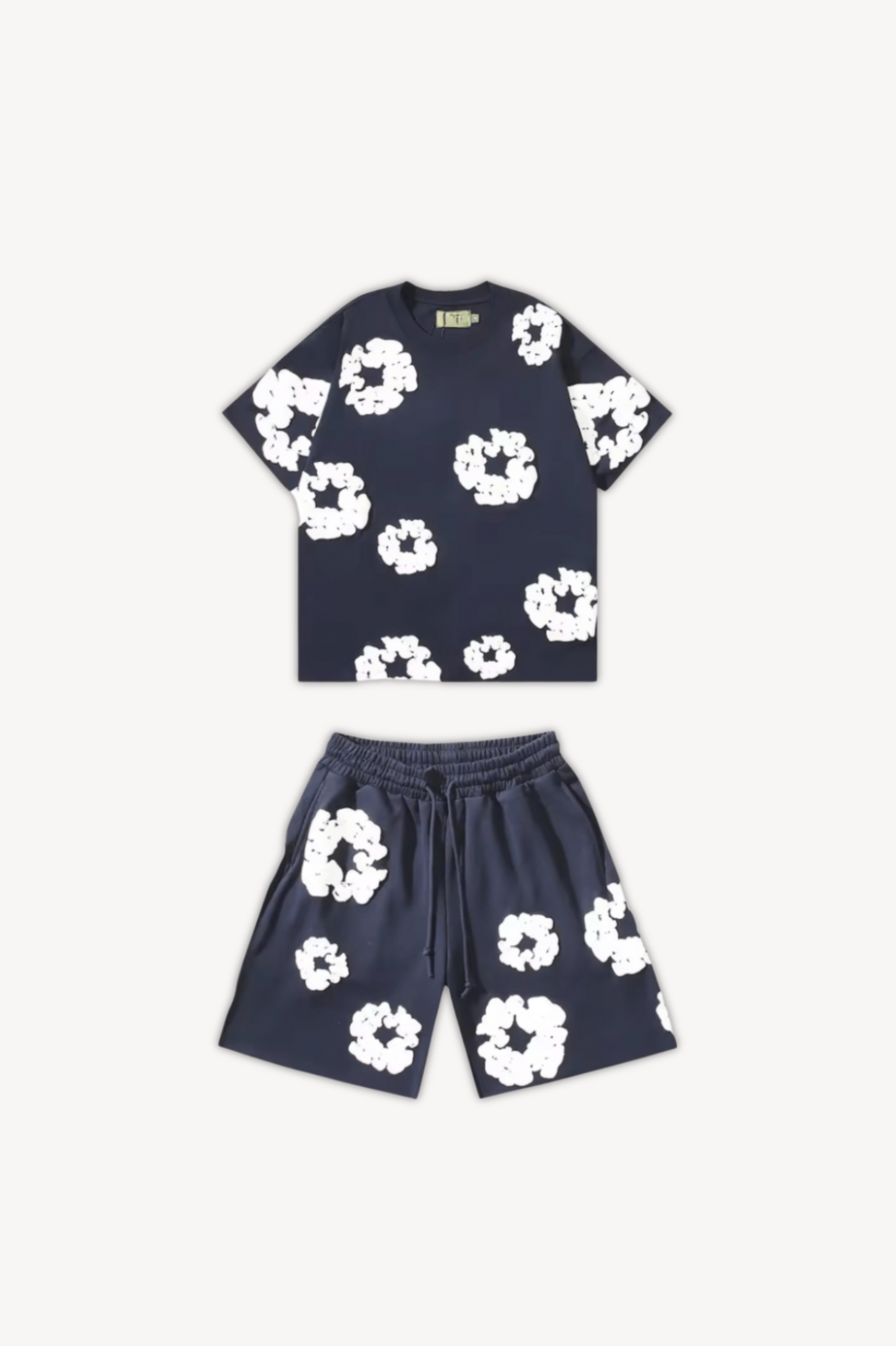 Katoenen Wreath Zomer T-Shirt en Shorts Set voor Mannen en Vrouwen