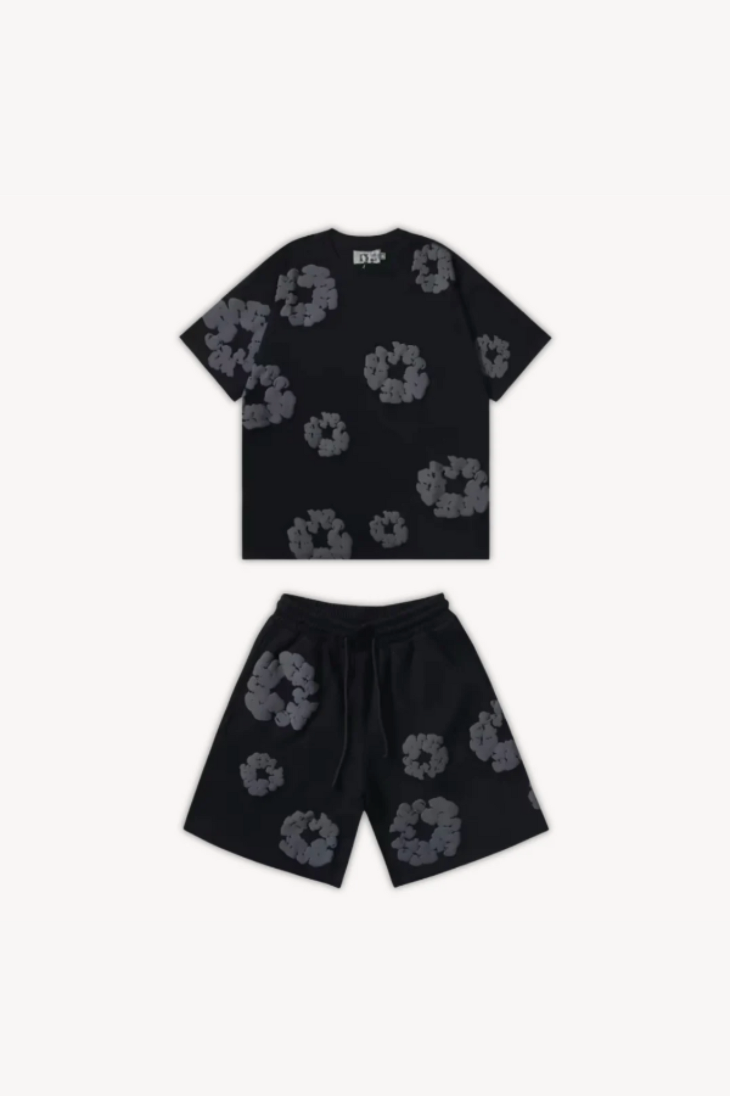 Katoenen Wreath Zomer T-Shirt en Shorts Set voor Mannen en Vrouwen