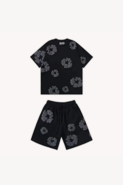 Katoenen Wreath Zomer T-Shirt en Shorts Set voor Mannen en Vrouwen