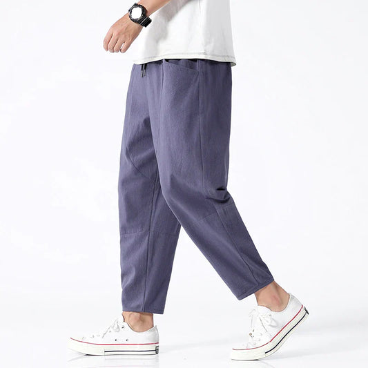 Gerald | Kyoto Linnen Cropped Broek voor Mannen