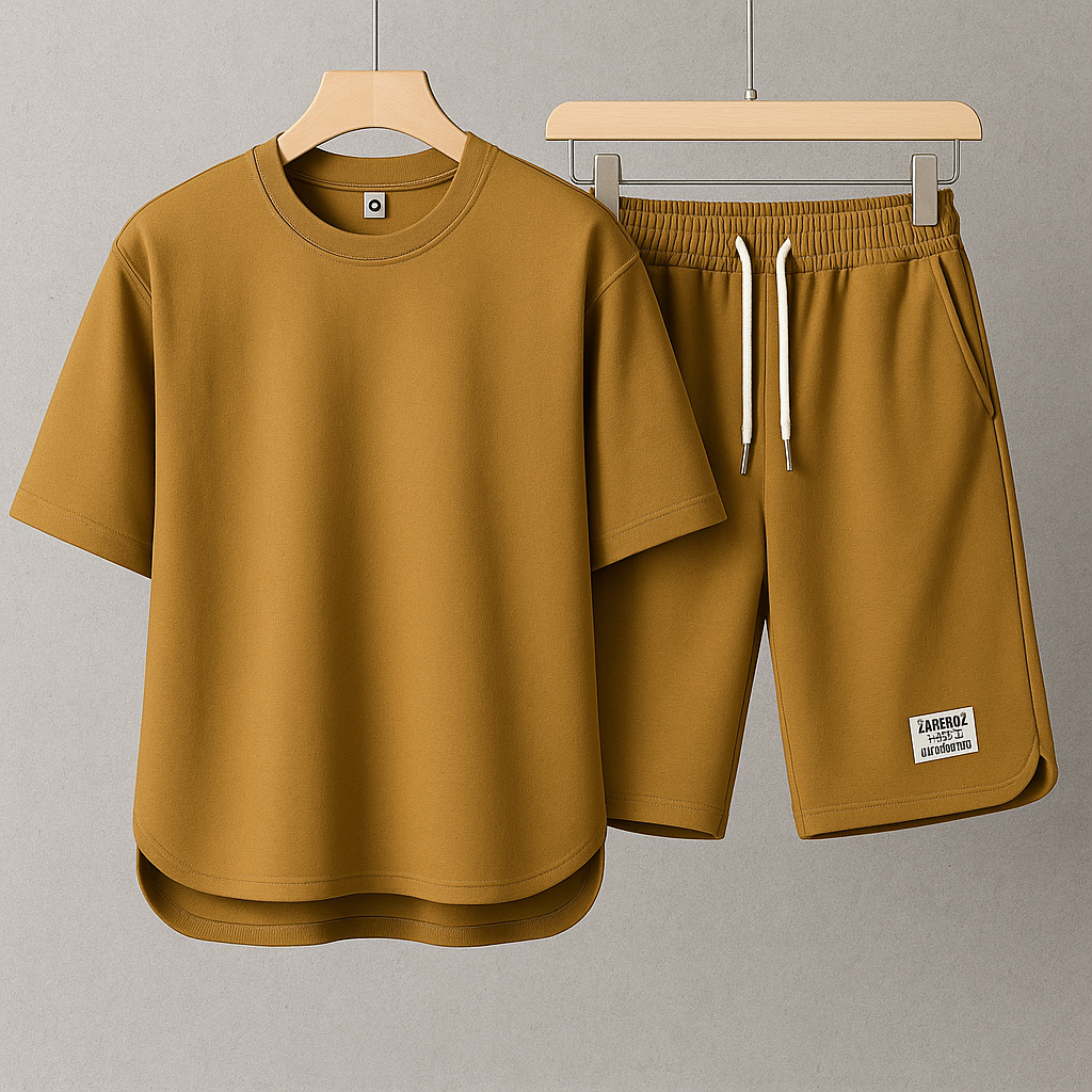 Heren oversized zomerset met relaxte pasvorm en tonale kleuren