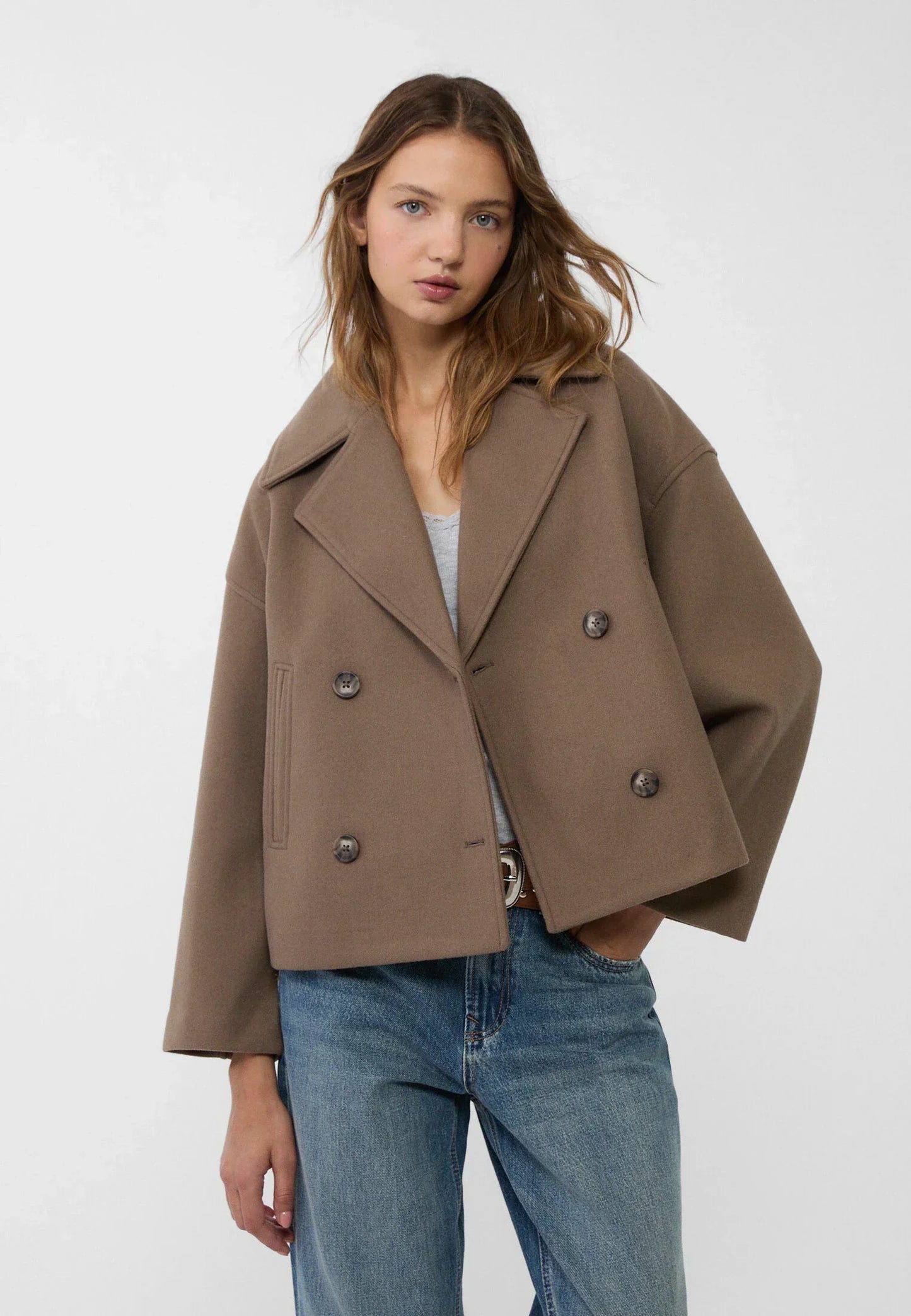 MILENA | Cropped Blazerjas met Dubbele Knoopsluiting