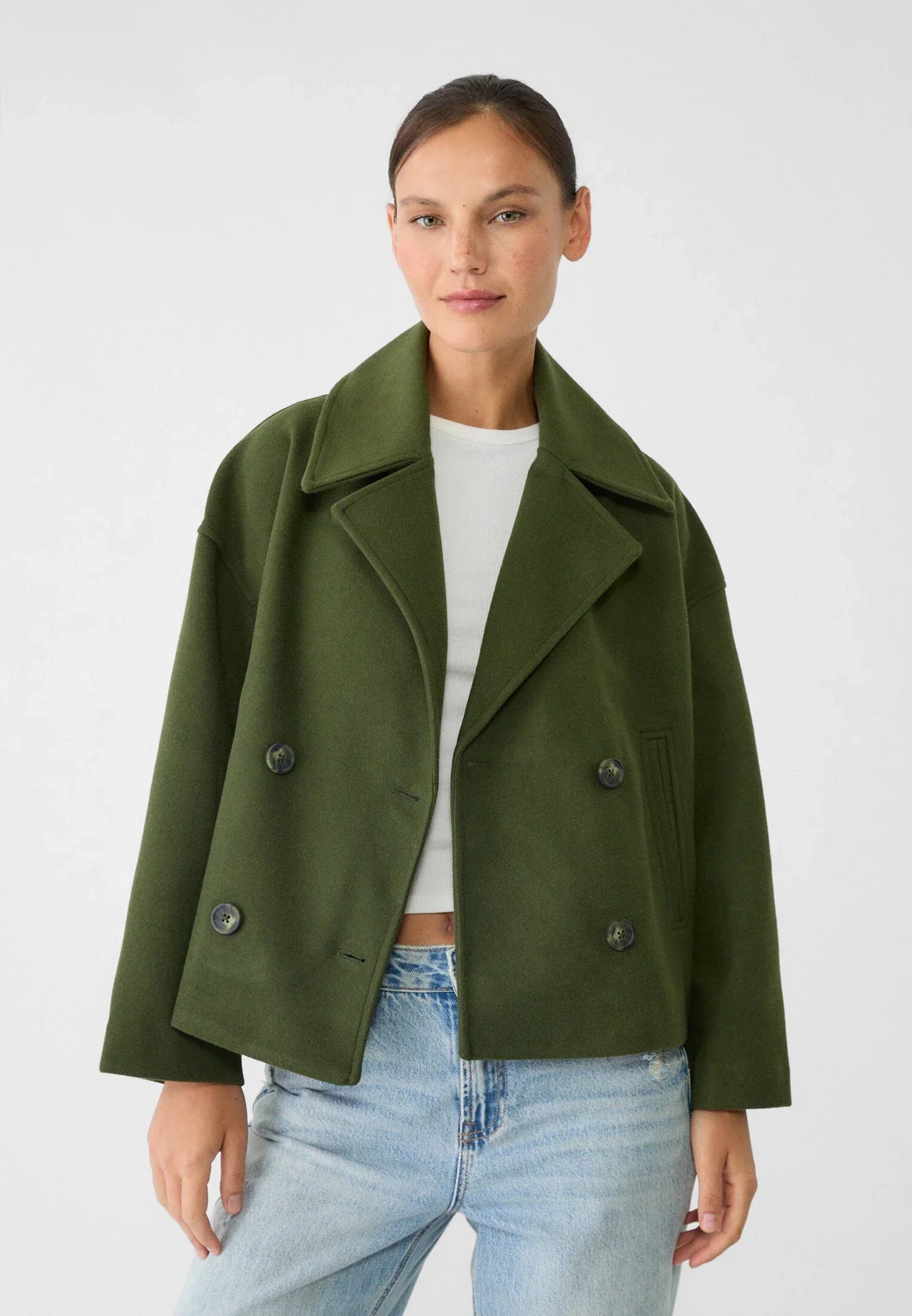 MILENA | Cropped Blazerjas met Dubbele Knoopsluiting