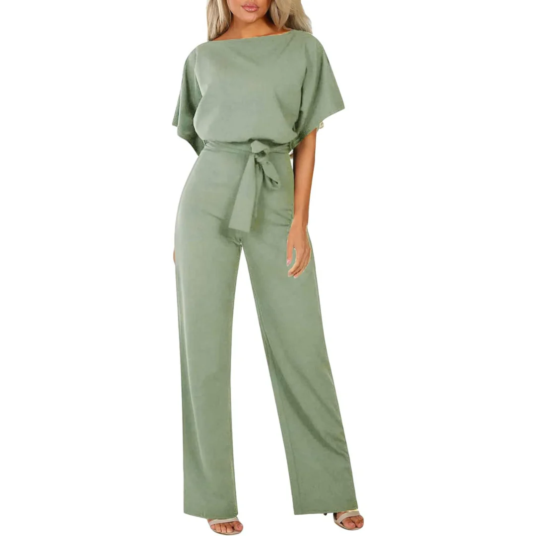 Laravie | Jumpsuit met Ceintuur en Wijde Pijpen