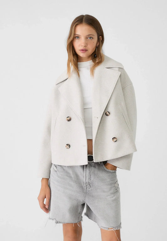 MILENA | Cropped Blazerjas met Dubbele Knoopsluiting
